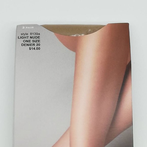 Nordstrom Lot Of 3 Womens Anklet Socks Light Nude 20 Denier 8139A One Size New - Picture 3 of 6
